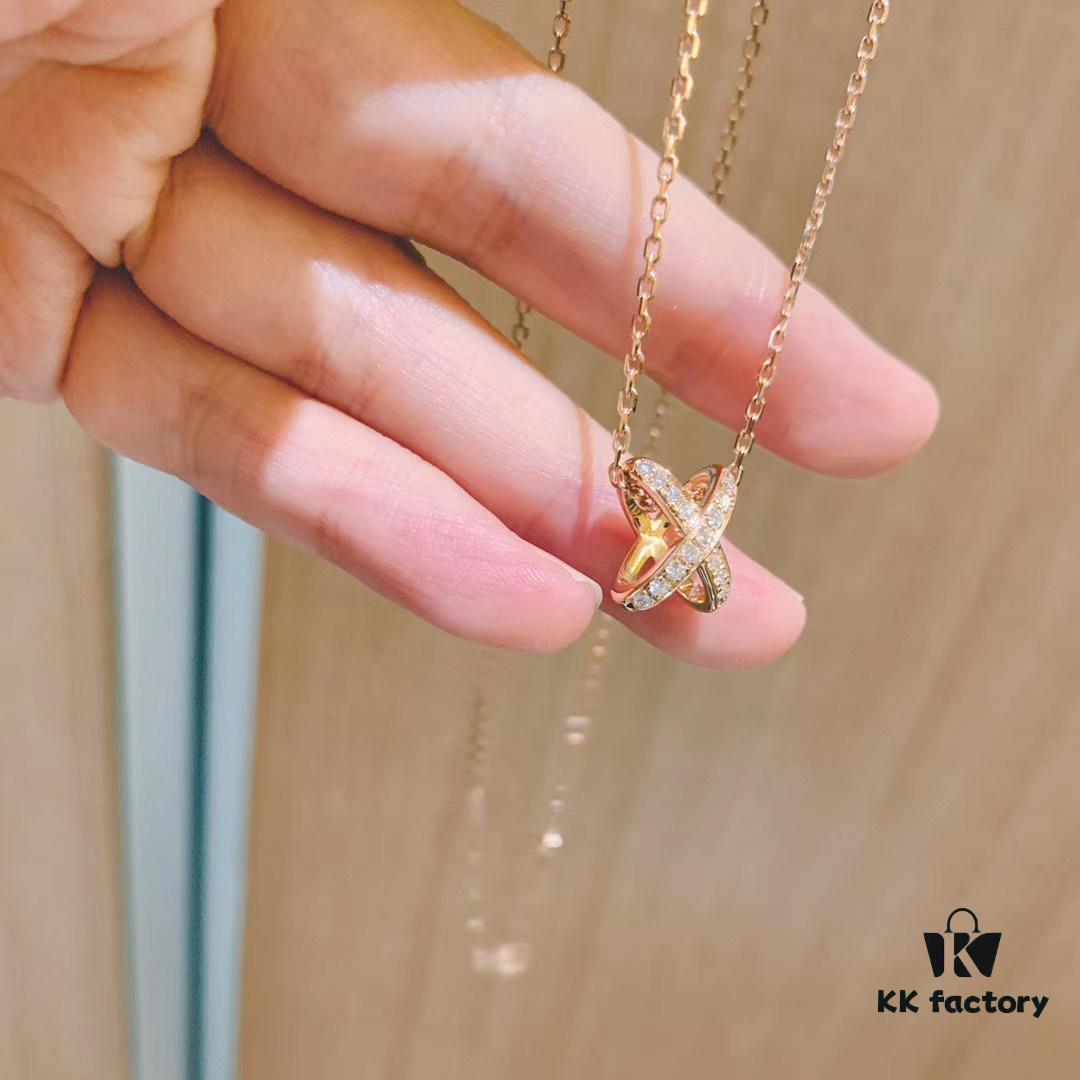 CHAUMET Liens Collection Cross Pendant Necklace