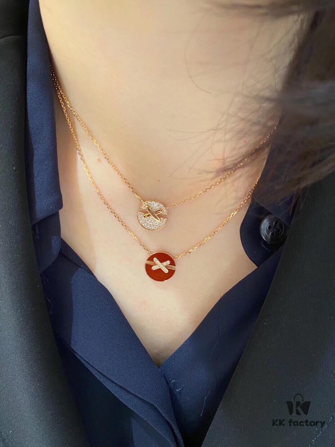 Crossed Mother-of-Pearl Necklace