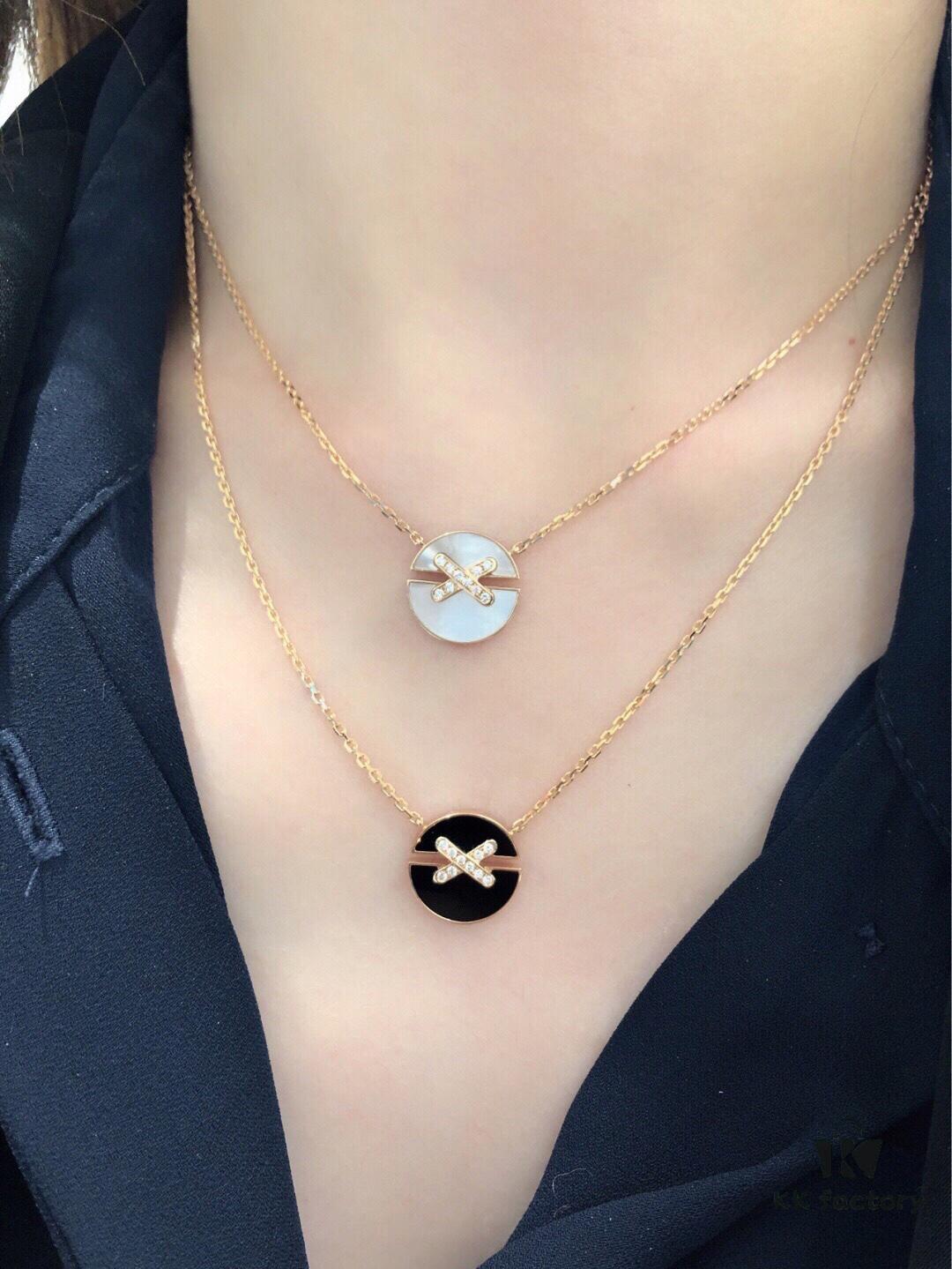 Crossed Mother-of-Pearl Necklace