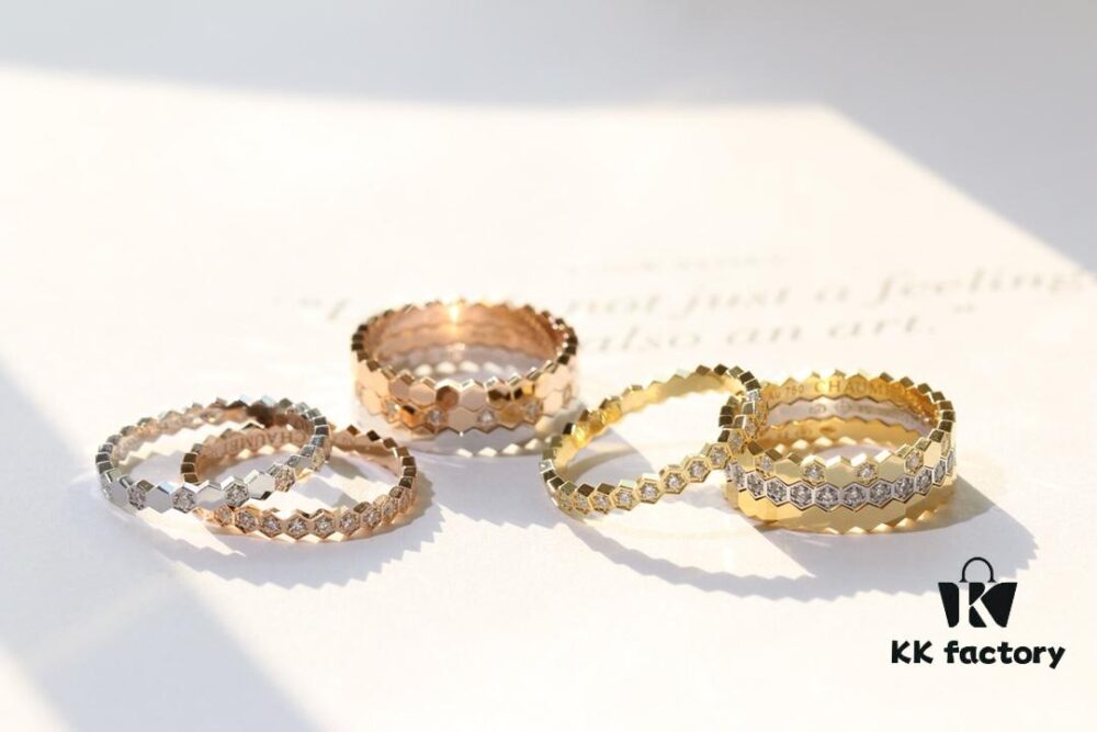 Chaumet Liens Honeycomb Collection Ring – Available in Plain, Half-Diamond, and Full-Diamond Versions