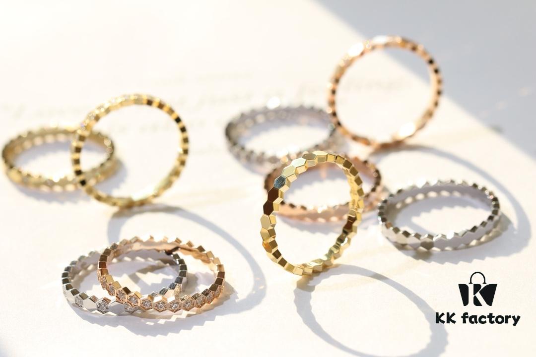 Chaumet Liens Honeycomb Collection Ring – Available in Plain, Half-Diamond, and Full-Diamond Versions