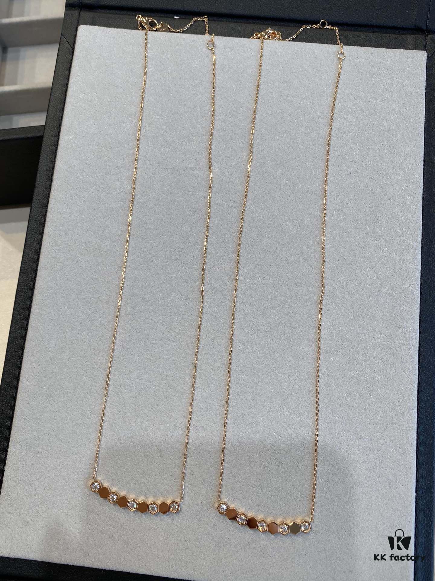 New Arrival Supreme Design! SAMMY Honeycomb Necklace, Exquisitely Crafted with Imported CNC Precision Carving, Available in White Gold and Rose Gold, In Stock