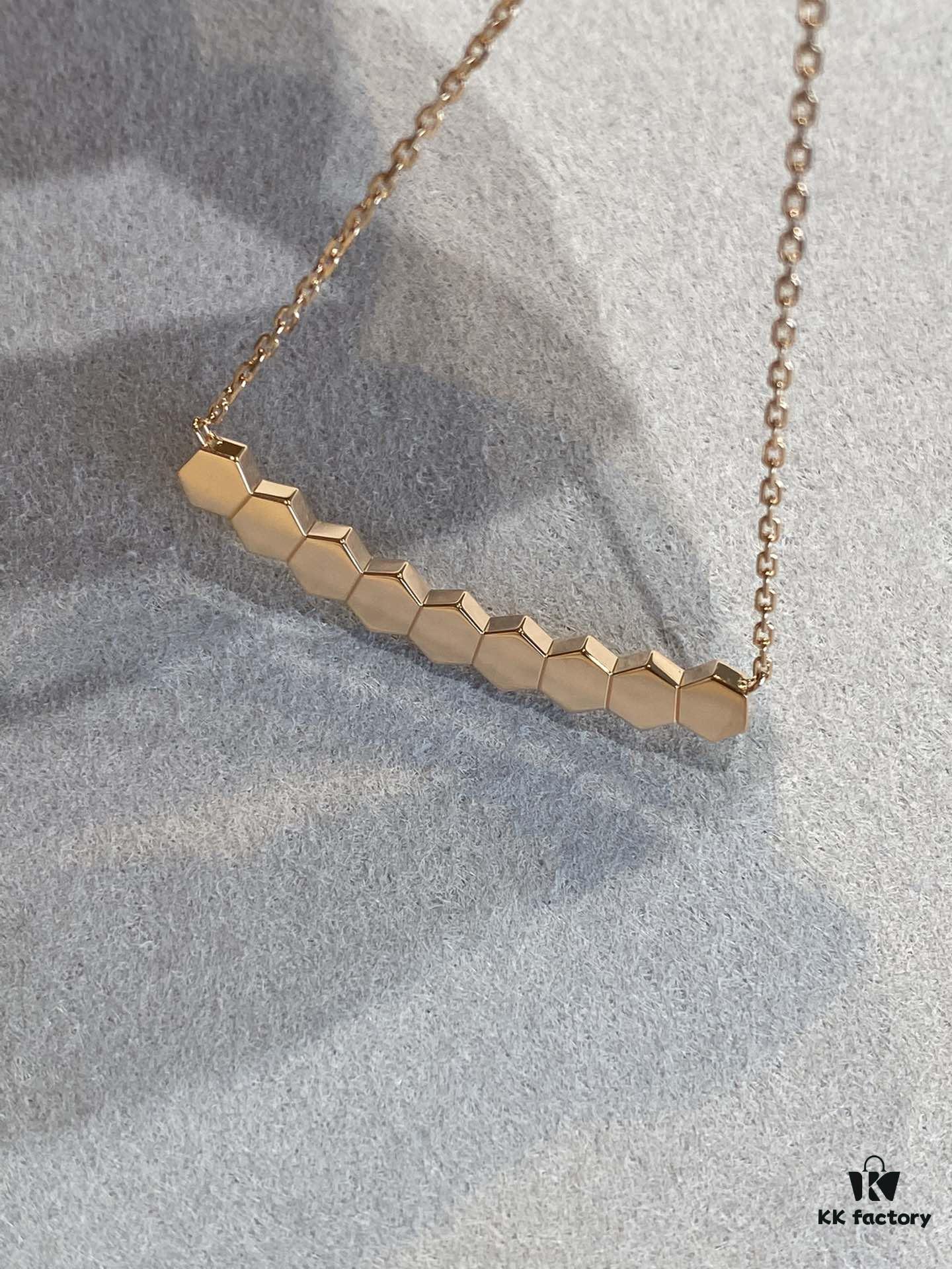 New Arrival Supreme Design! SAMMY Honeycomb Necklace, Exquisitely Crafted with Imported CNC Precision Carving, Available in White Gold and Rose Gold, In Stock