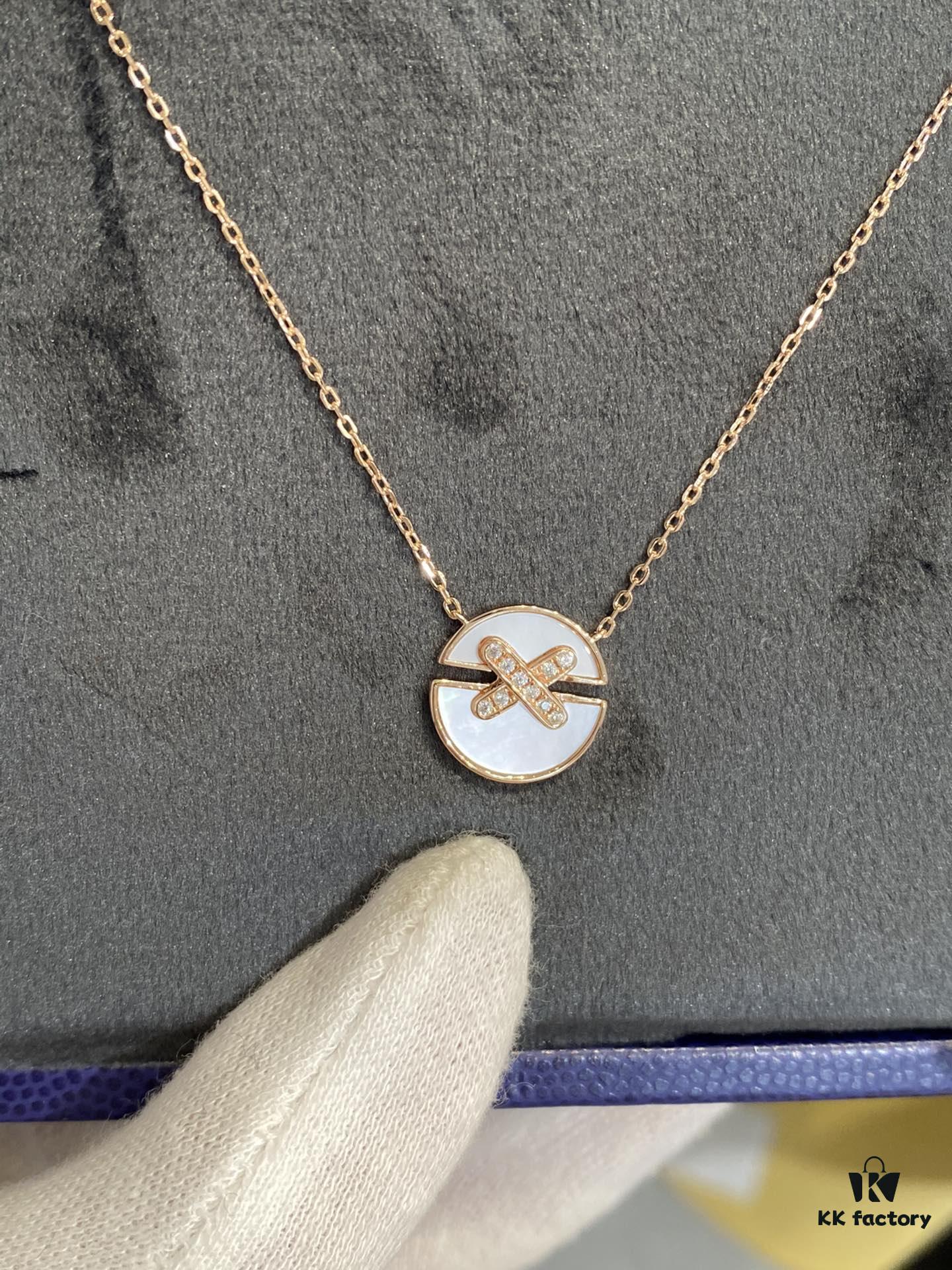 Spherical Harmony Necklace from CHAUMET, Small Crossed Circular Pendant, Symbolizing Perfect Union and Fulfilled Wishes