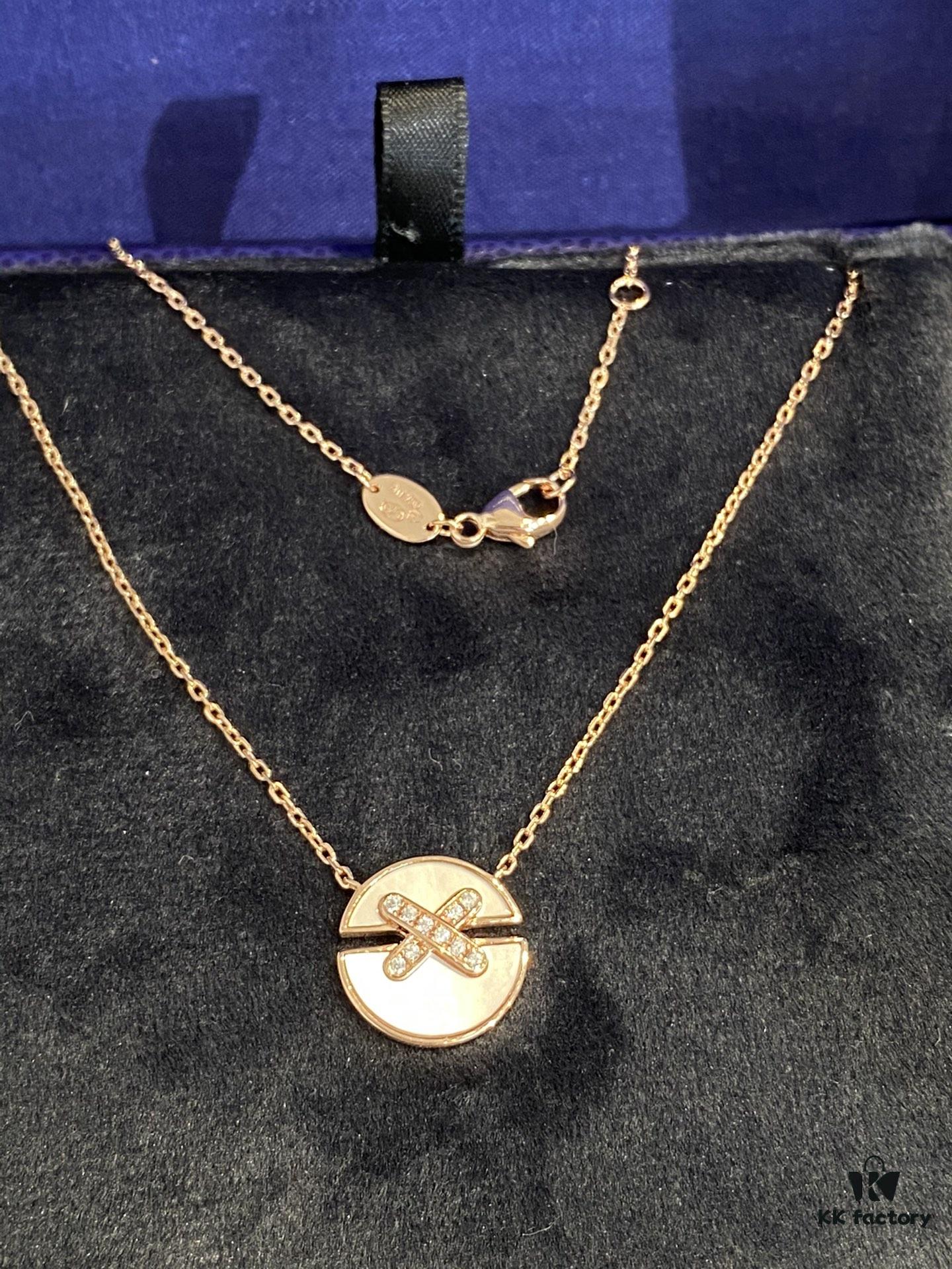 Spherical Harmony Necklace from CHAUMET, Small Crossed Circular Pendant, Symbolizing Perfect Union and Fulfilled Wishes