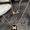 New Black Color, Natural Black Onyx - SAMMY PARIS 'Yuan Yuan' Necklace, Small Crossed Circle Pendant, Symbolizing Perfect Union and Fulfilled Wishes