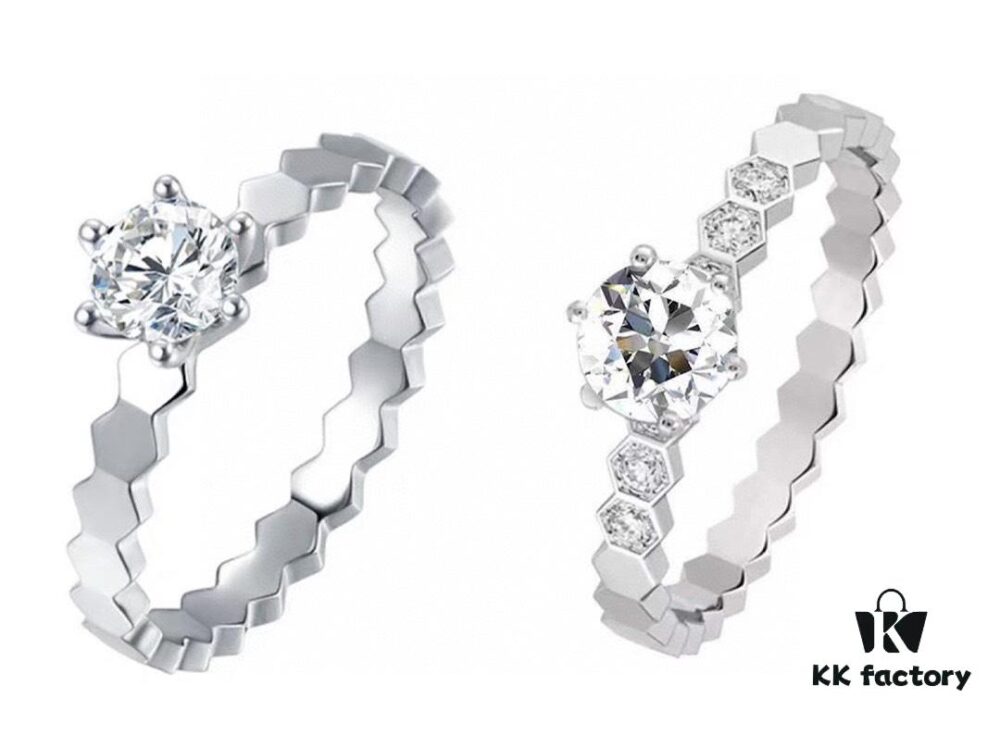 Chaumet Paris Hive Solitaire Ring, Bridal Diamond Iconic Design, Elegant and Radiant