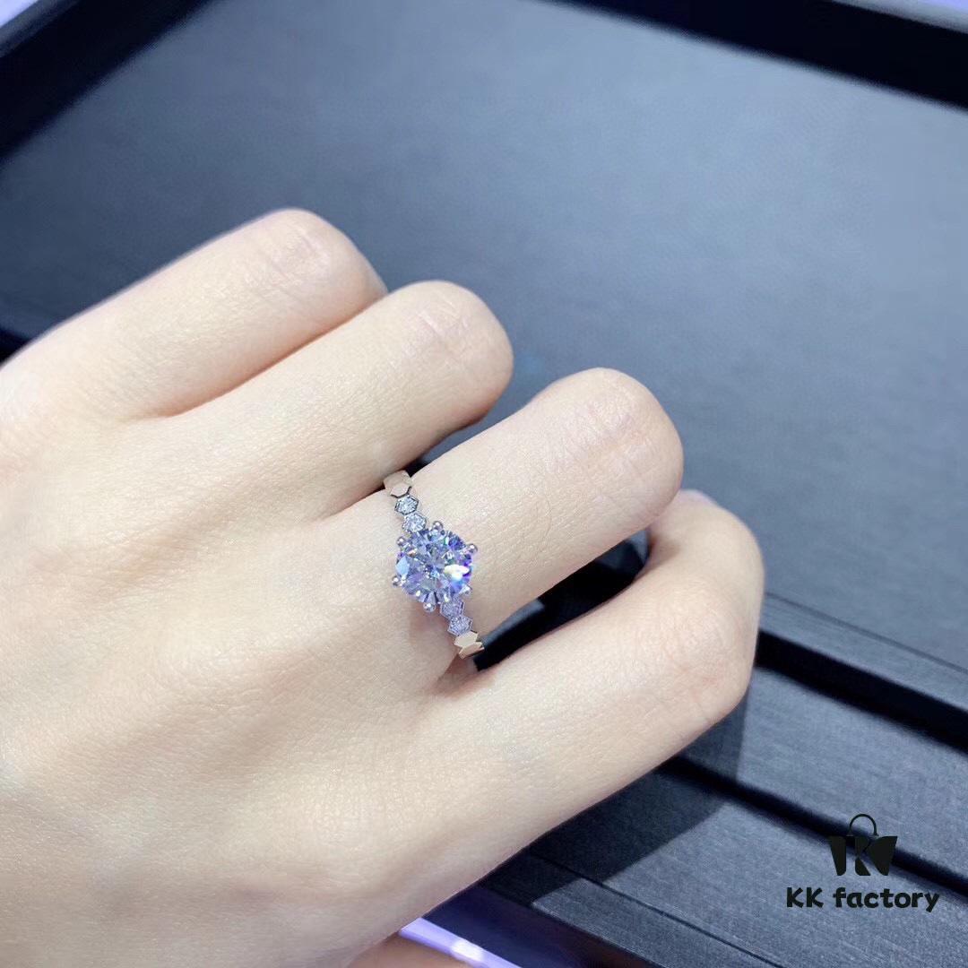 Chaumet Paris Hive Solitaire Ring, Bridal Diamond Iconic Design, Elegant and Radiant