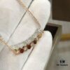CH@UMET Honeycomb Diamond-Cut Necklace, Dual-Finish Design, CNC Precision Carved with Full Hand-Set Stones, Double-Sided Wearable V-Gold Plated Jewelry in Silver and Rose Gold, 39-43cm Length