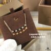 CH@UMET Honeycomb Diamond-Cut Necklace, Dual-Finish Design, CNC Precision Carved with Full Hand-Set Stones, Double-Sided Wearable V-Gold Plated Jewelry in Silver and Rose Gold, 39-43cm Length