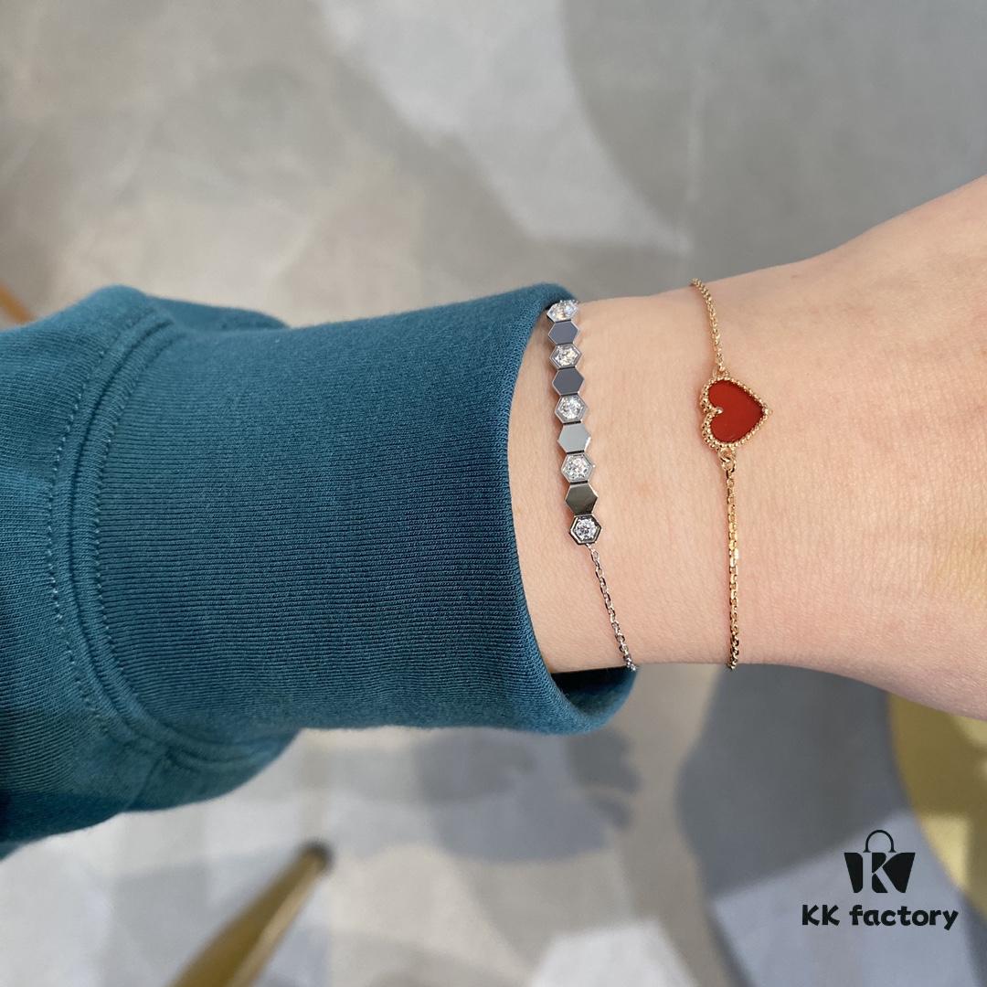 CH@UMET Shangmei Bee My Love Honeycomb Bracelet - New Arrival Rose Gold & White Gold V Gold Plated Thick Gold Luxury Jewelry