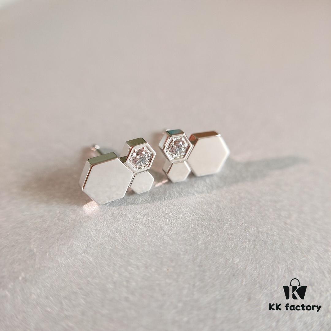 Charme Paris Bee My Love Series Honeycomb Earrings, Same Style as Liu Yifei's Worn Pair
