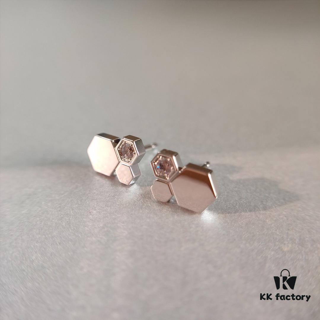 Charme Paris Bee My Love Series Honeycomb Earrings, Same Style as Liu Yifei's Worn Pair