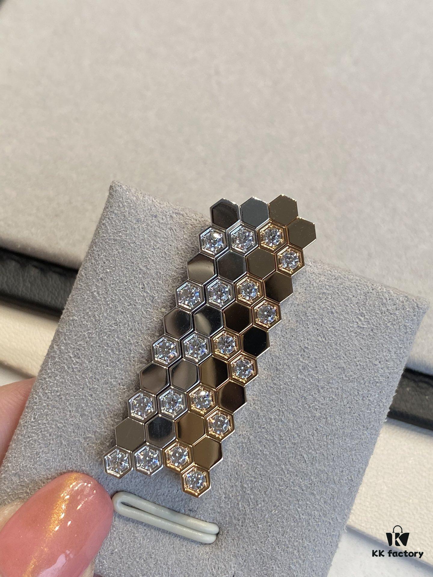 Shangmei Honeycomb Earrings, Long Style, Seamless Stacking Design with Precision-Crafted Ear Pins