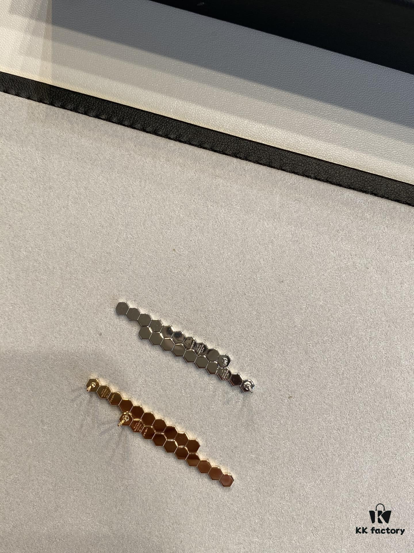 Shangmei Honeycomb Earrings, Long Style, Seamless Stacking Design with Precision-Crafted Ear Pins