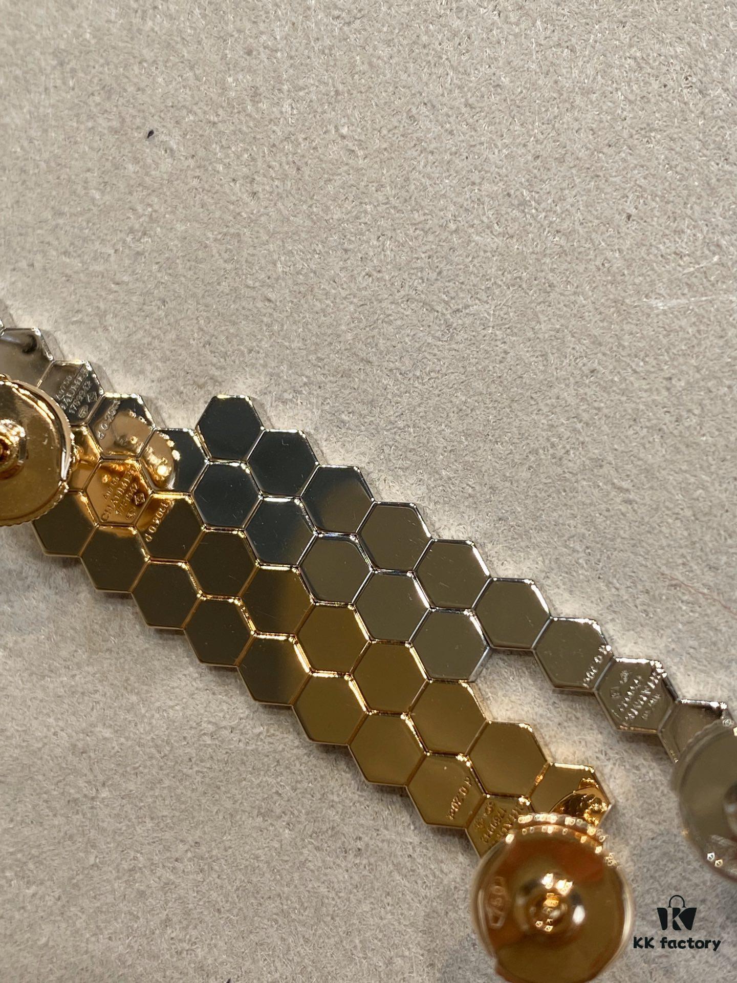 Shangmei Honeycomb Earrings, Long Style, Seamless Stacking Design with Precision-Crafted Ear Pins