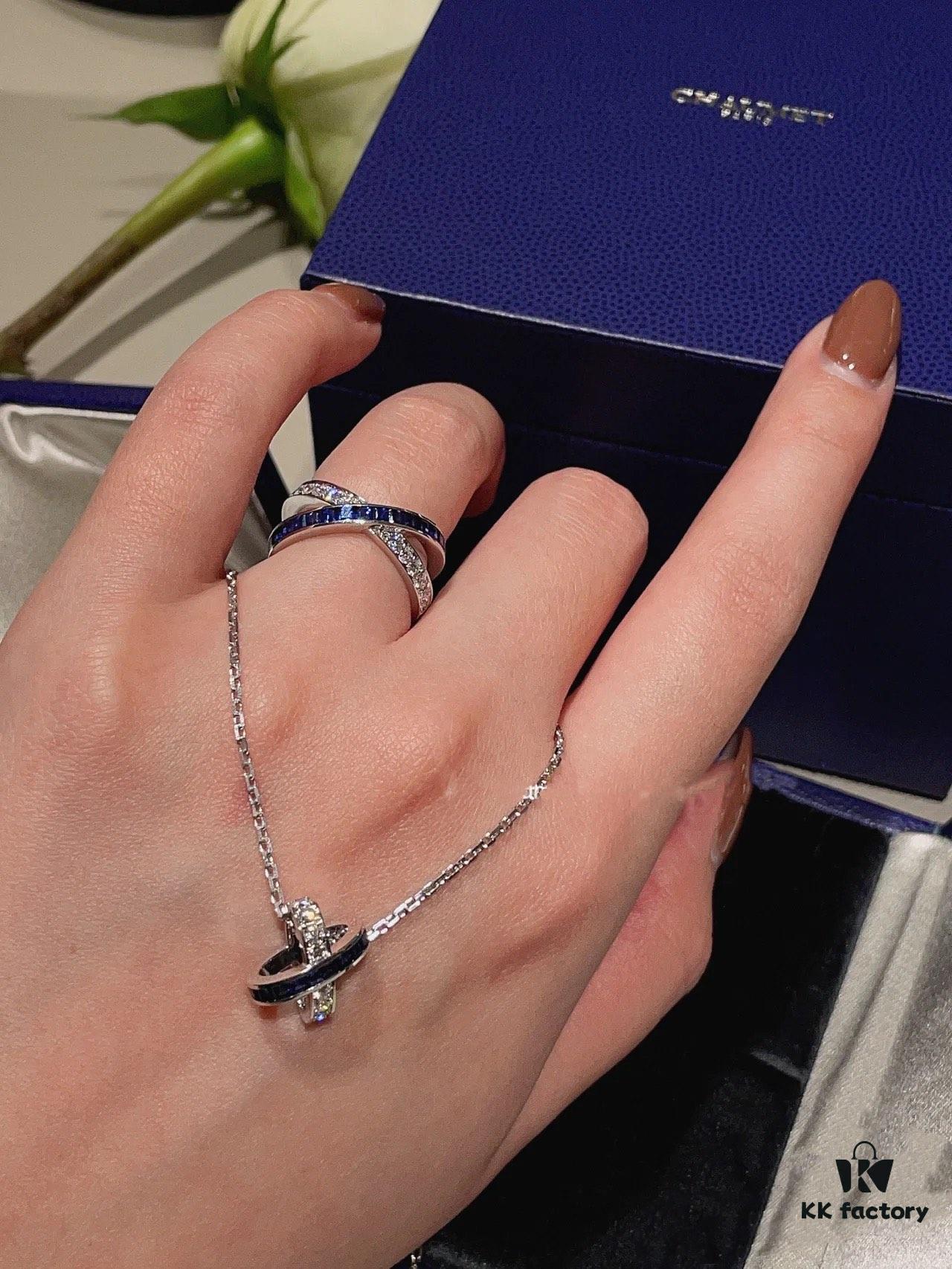 Liens Forever Series, Sapphire and Diamond-Set Necklace, Ring Wearing Reference Image