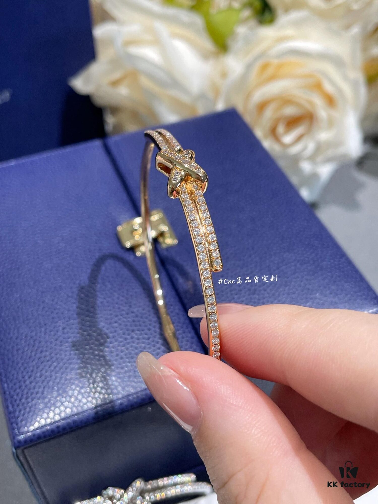 CHAUMET Jeux de Liens Harmony Full Diamond Bracelet in Rose Gold and White Gold