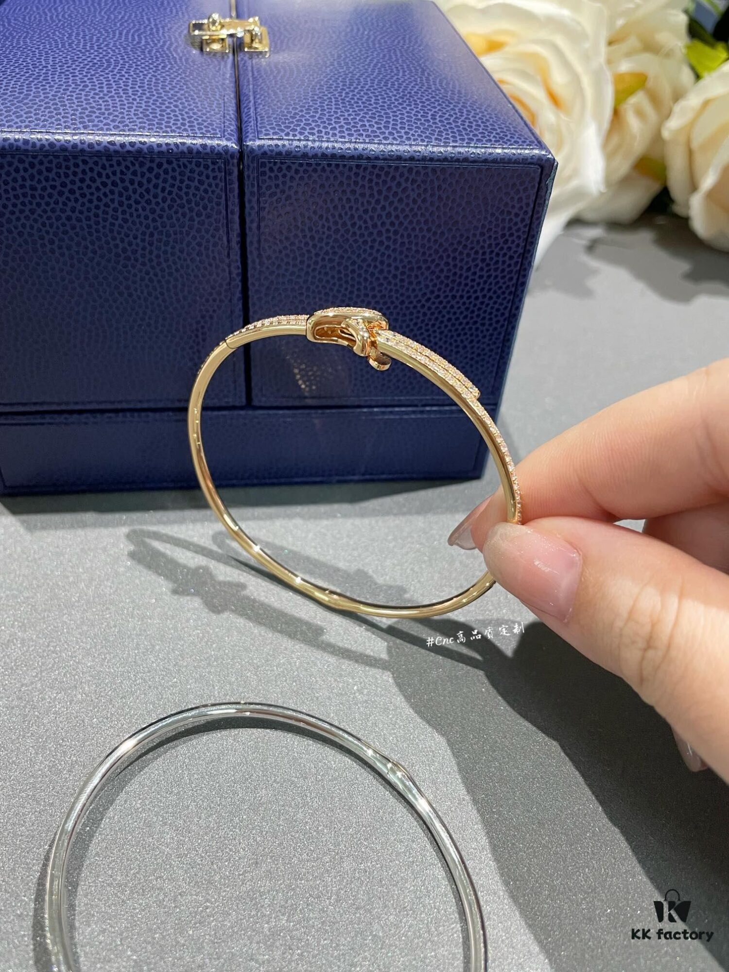 CHAUMET Jeux de Liens Harmony Full Diamond Bracelet in Rose Gold and White Gold