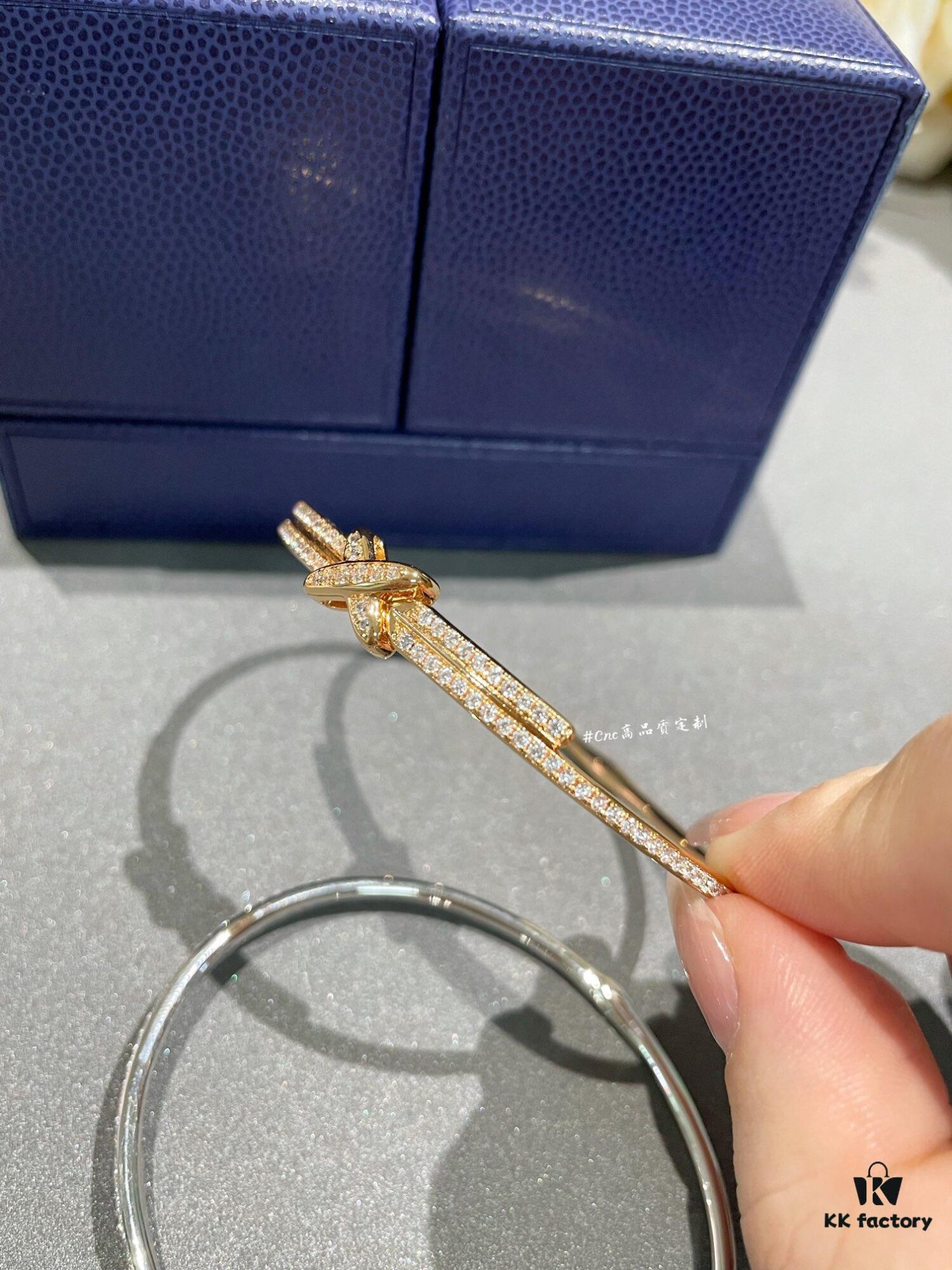 CHAUMET Jeux de Liens Harmony Full Diamond Bracelet in Rose Gold and White Gold