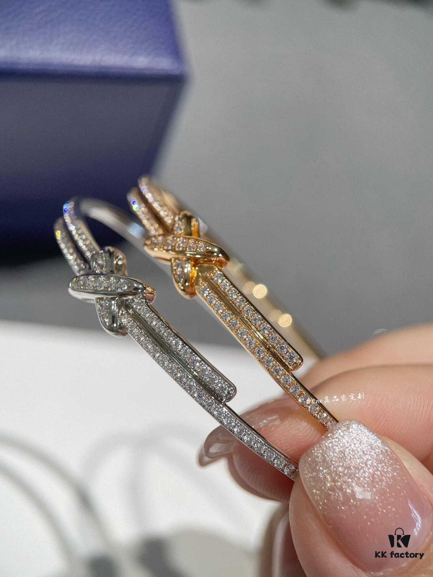 CHAUMET Jeux de Liens Harmony Full Diamond Bracelet in Rose Gold and White Gold