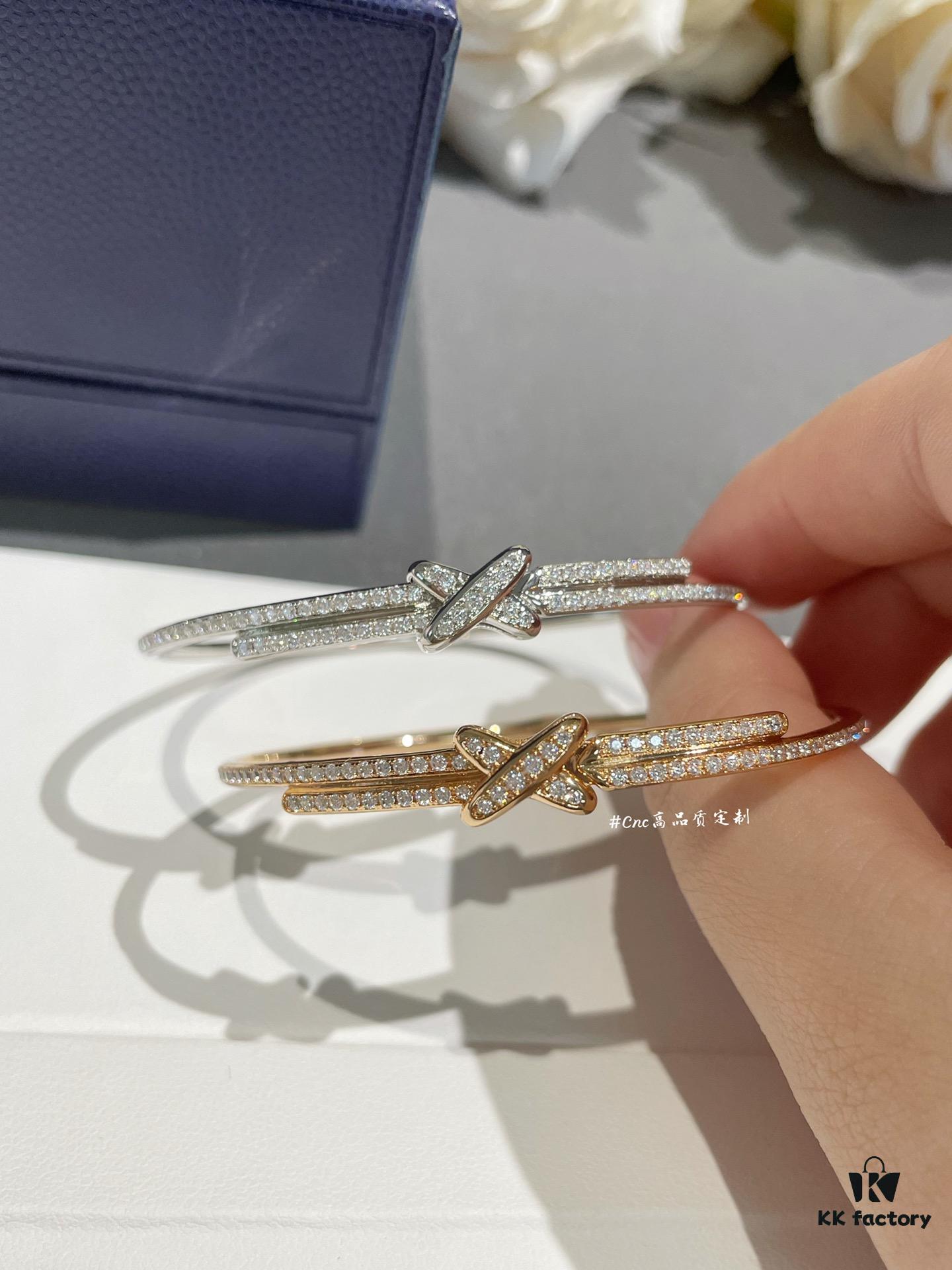 CHAUMET Jeux de Liens Harmony Full Diamond Bracelet in Rose Gold and White Gold