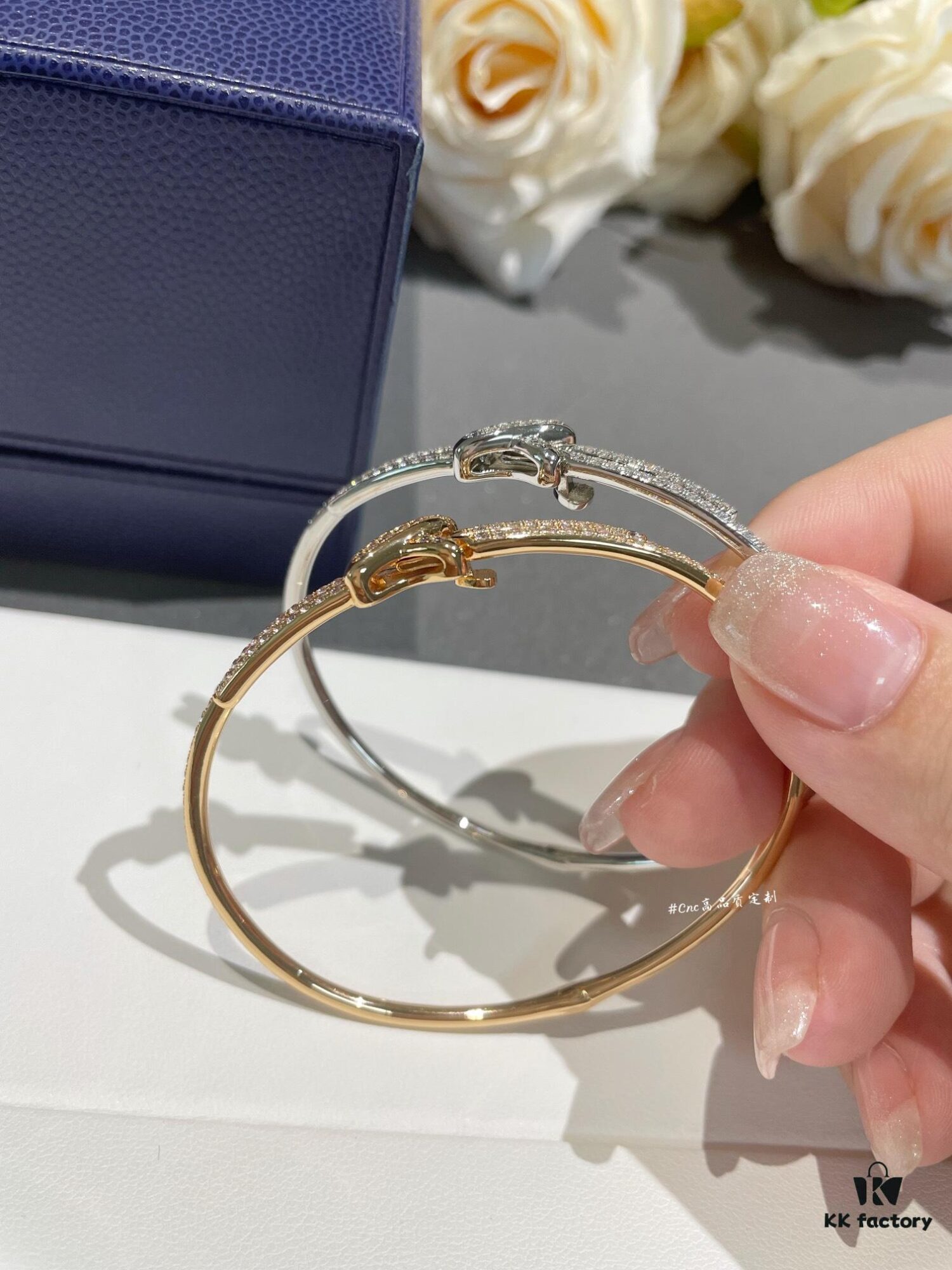 CHAUMET Jeux de Liens Harmony Full Diamond Bracelet in Rose Gold and White Gold