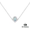 SAMMY High-End Custom Micro-Pave Aquamarine Teardrop Necklace