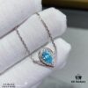 SAMMY High-End Custom Micro-Pave Aquamarine Teardrop Necklace