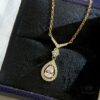 Swarovski Teardrop Pear-Shaped Diamond Pendant Necklace with Tassel, High-Quality Hand-Set Imported Zircon Gemstones