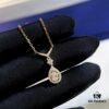 Swarovski Teardrop Pear-Shaped Diamond Pendant Necklace with Tassel, High-Quality Hand-Set Imported Zircon Gemstones
