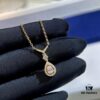 Swarovski Teardrop Pear-Shaped Diamond Pendant Necklace with Tassel, High-Quality Hand-Set Imported Zircon Gemstones