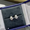 Shangmei V-Shaped Pearl Stud Earrings, Custom-Engraved for Your Love, Exquisite Micro-Pavé Craftsmanship