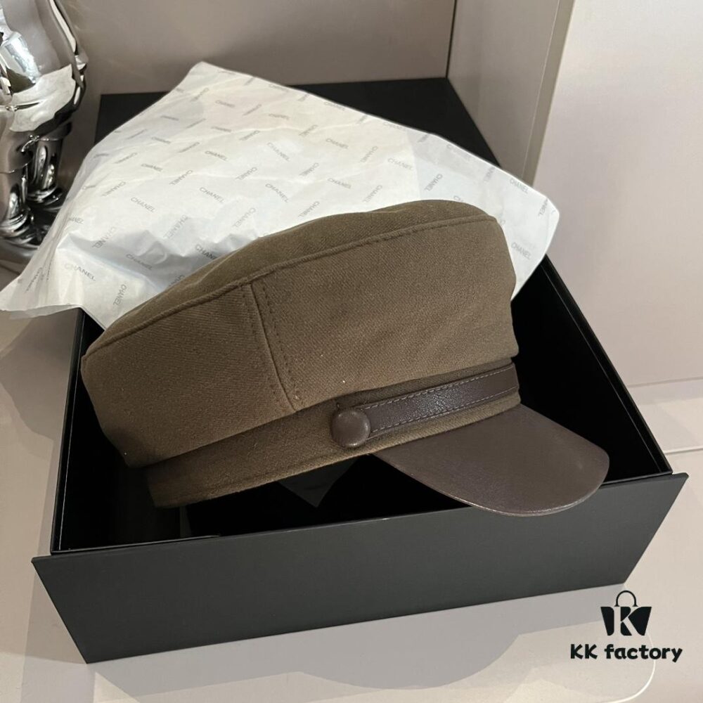 Hermes NEW Cap Military Style Duckbill Hat, Head Circumference 57cm