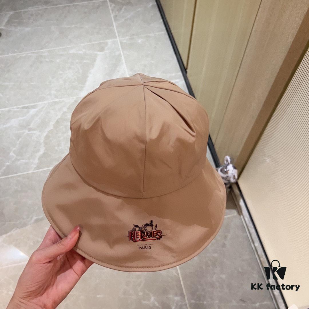Special 💛 Dust Bag Included [Hermès] 2024 New Dome Waterproof Smooth Material Fisherman Hat, Luxury Style, Extremely Versatile, Grab It Now!
