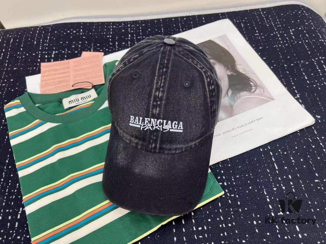 Balenciaga New Style Washed Cotton Baseball Cap, Fashionable and Unique Design