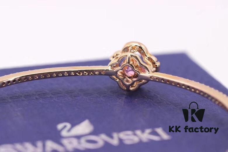 Swarovski Pink Crystal Clover with Dancing Heart Bracelet