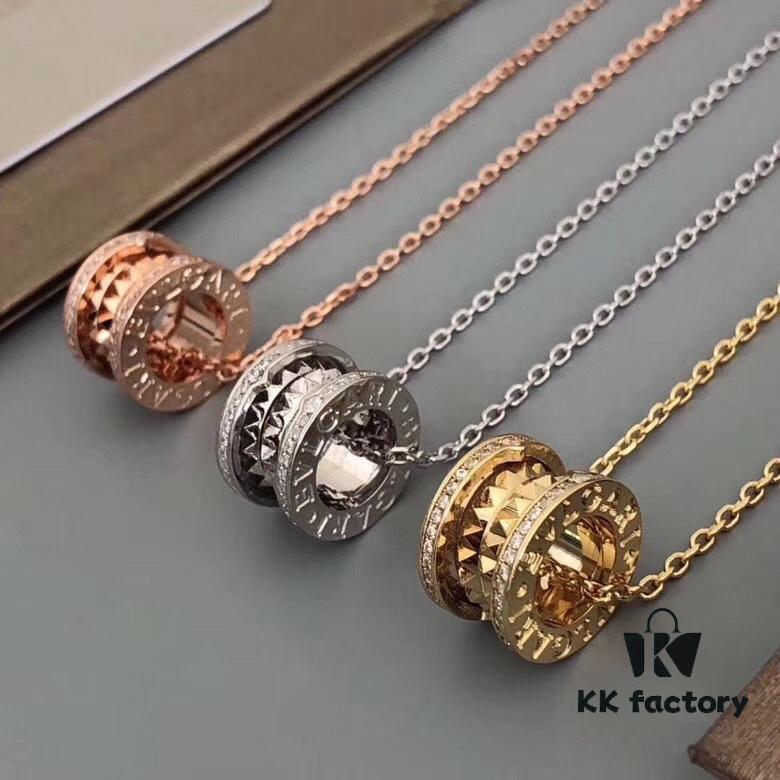 Bvlgari New B.ZERO1 ROCK Series Diamond-Edge Necklace