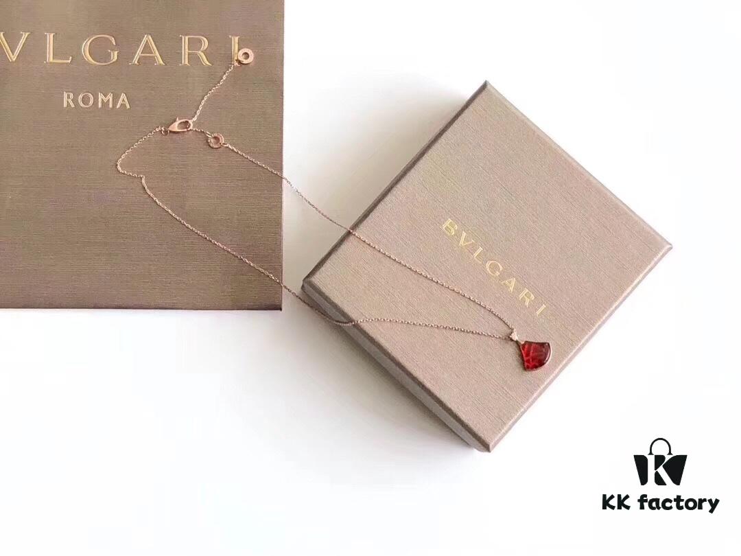 Bvlgari Silver Version Pendant Necklace, 925 Sterling Silver with 18K Gold Vacuum Plating, Swarovski Crystals and Natural Mother of Pearl