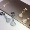 Top-Tier Replica BVLGARI Diva Series Fan-Shape Full Diamond Set: Dress Necklace, Bracelet, and Earrings - Luxury Custom Design in 18K Rose Gold/White Gold Plated Pure Silver with 925 Sterling Silver Anti-Allergy Ear Posts
