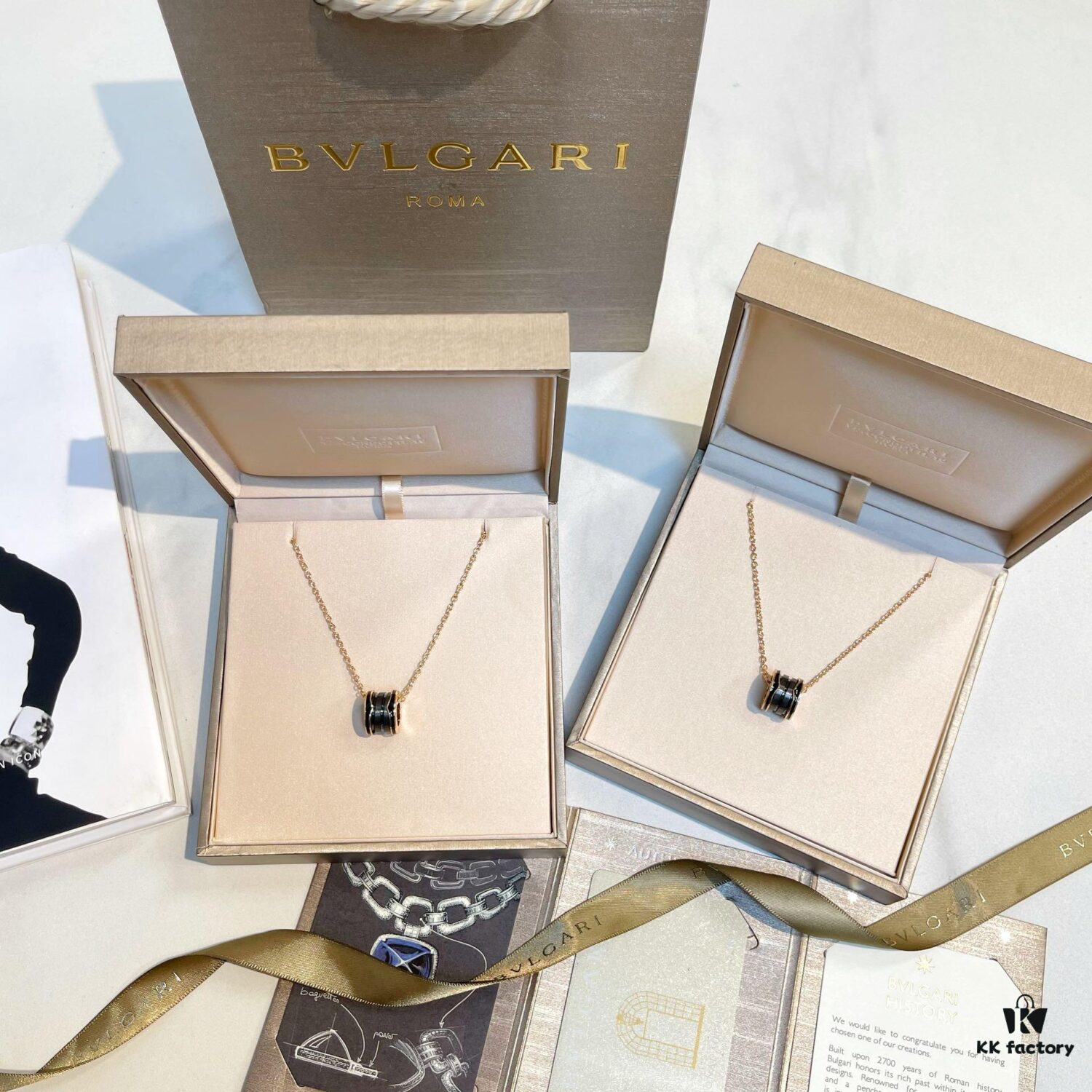 New Arrival Bestseller! BVLGARI Bulgari New Ribbed Black Ceramic Necklace