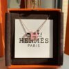 Hermes Overseas Points Member Gift HERMES | Pop H Collection ✨ Classic H Buckle, Timeless Design 🥰 Clear Engraving at Bottom, Rose Gold Pink Tone, Identity Strap, Points Card, Tags, Complete Packaging
