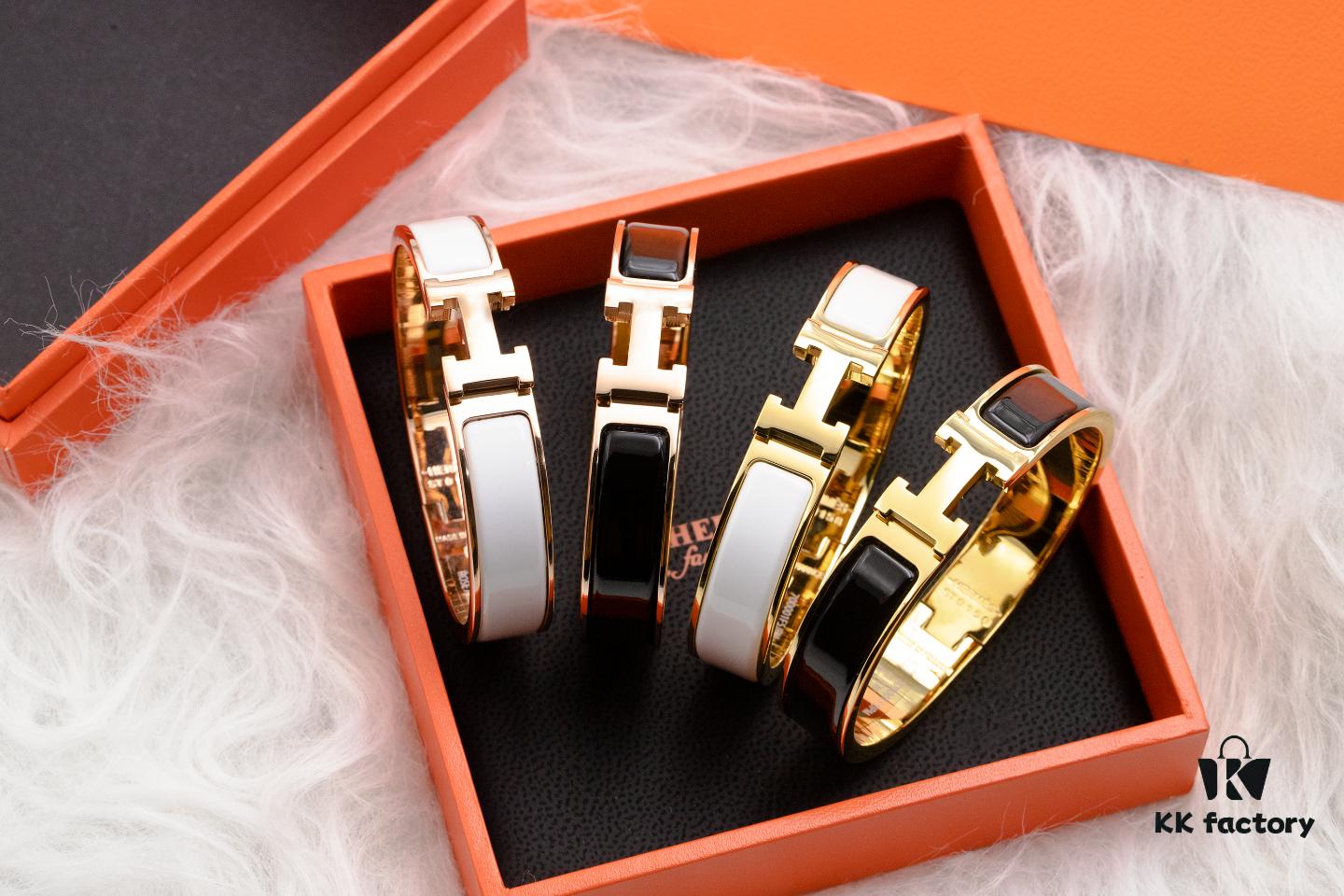 Hermes Classic Enamel Bracelet, Same Style as Lin Xin Tong's Celebrity Choice