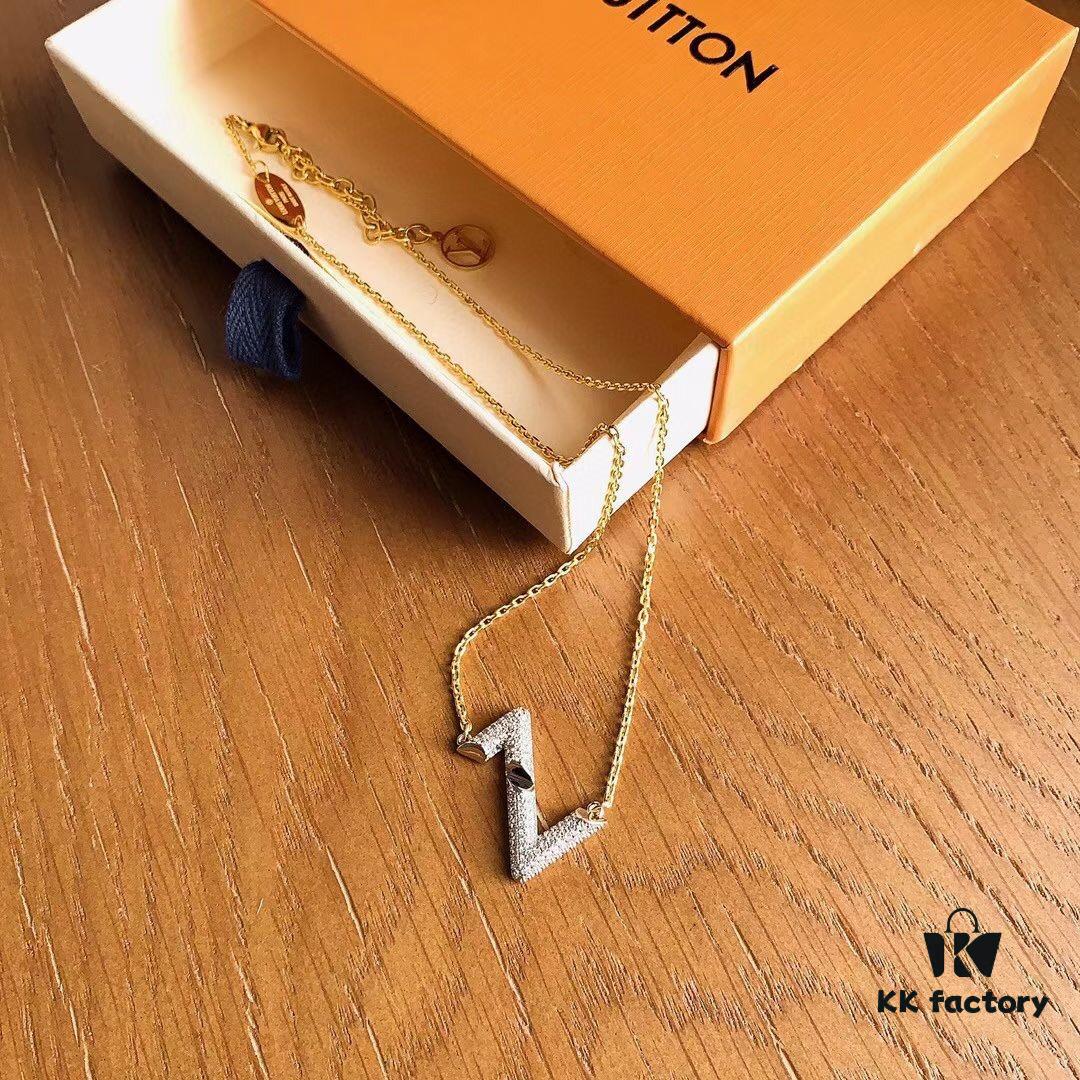 New LV Essential V Necklace, Classic and Iconic LVMH Letter Pendant