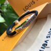 Louis Vuitton LV Monogram Leather Bracelet in Original Design - Premium Replica, Best Market Version, Adjustable Unisex Cuff with Brass Hardware, Cowhide Lining, Four Classic Patterns, Retro and Modern Style, Complete Packaging