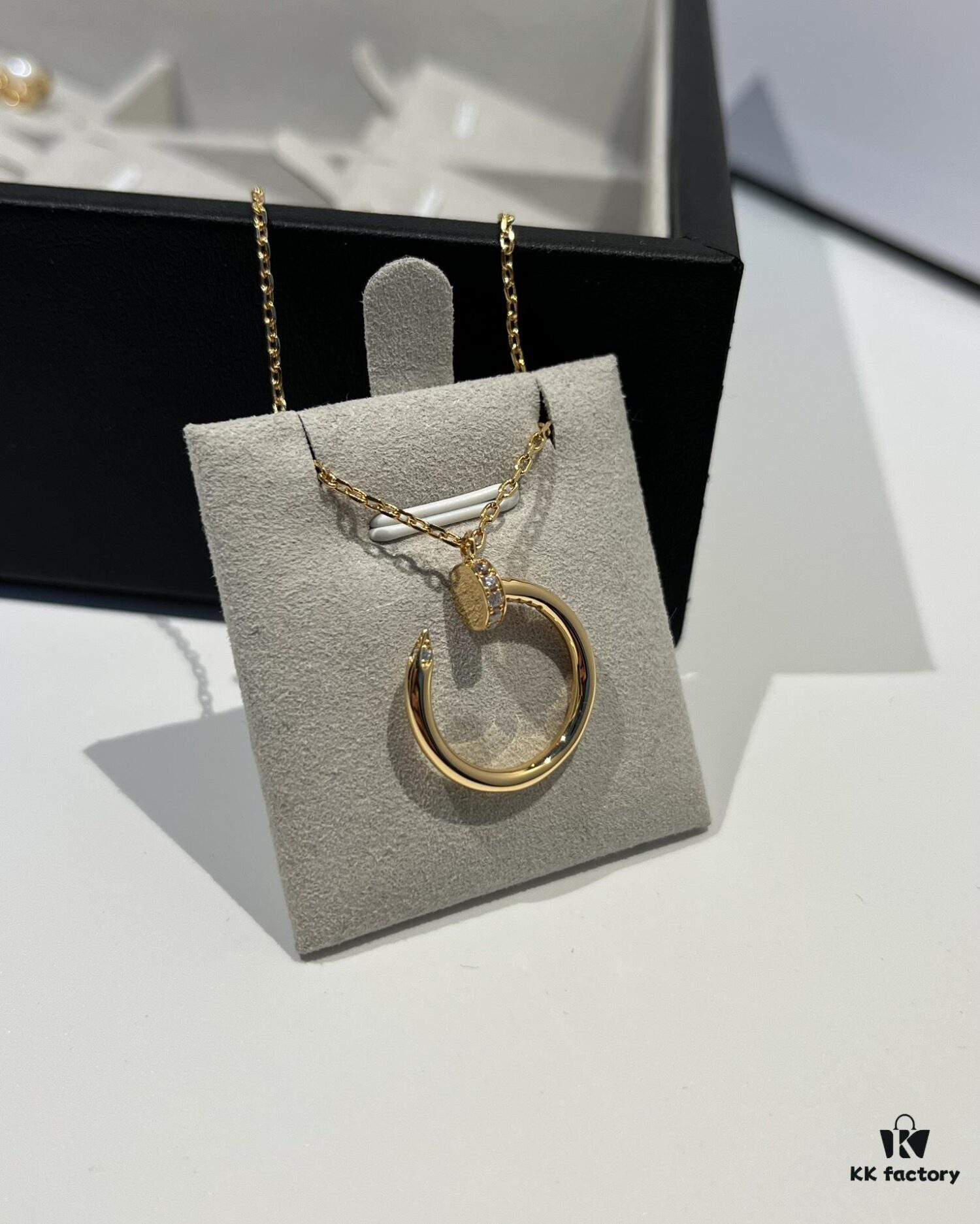 Cartier Diamond Nail Necklace in Rose Gold Color