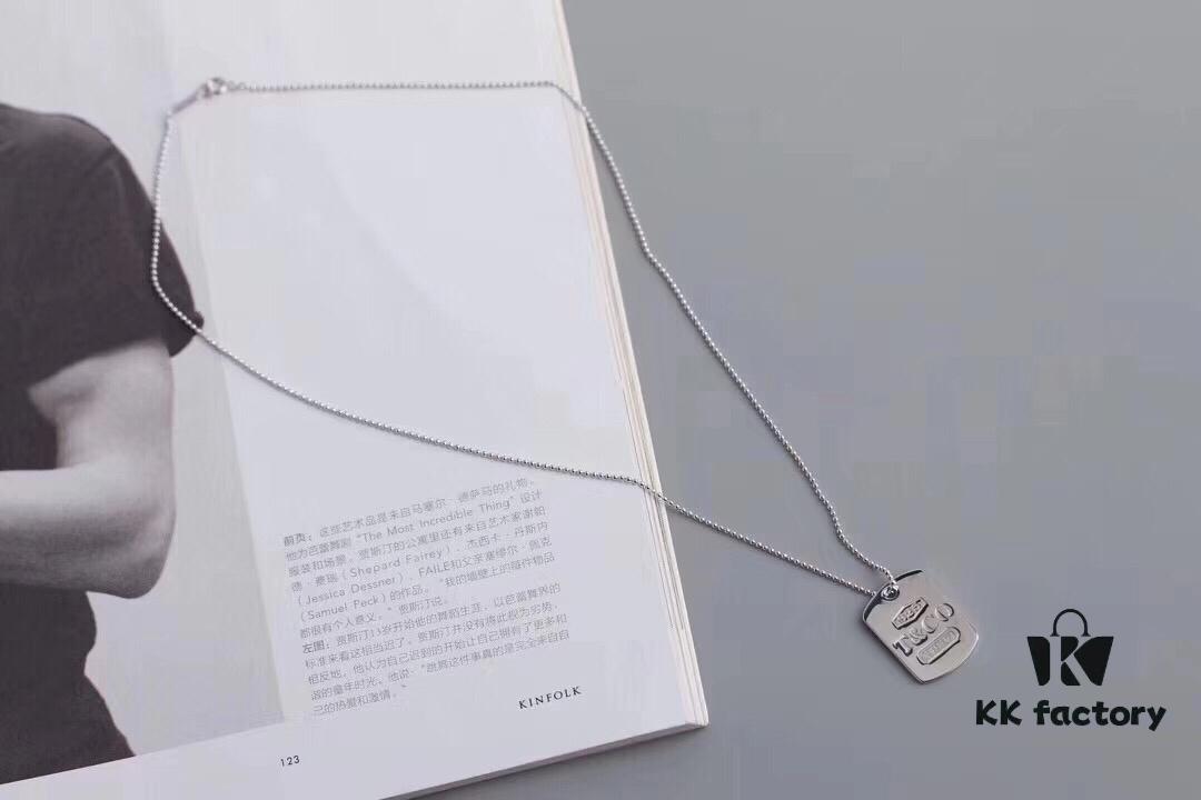 Tiffany 1837 Square Pendant Necklace CNC High Version High-Definition Engraving Premium Quality - Pendant Size: Large, Small