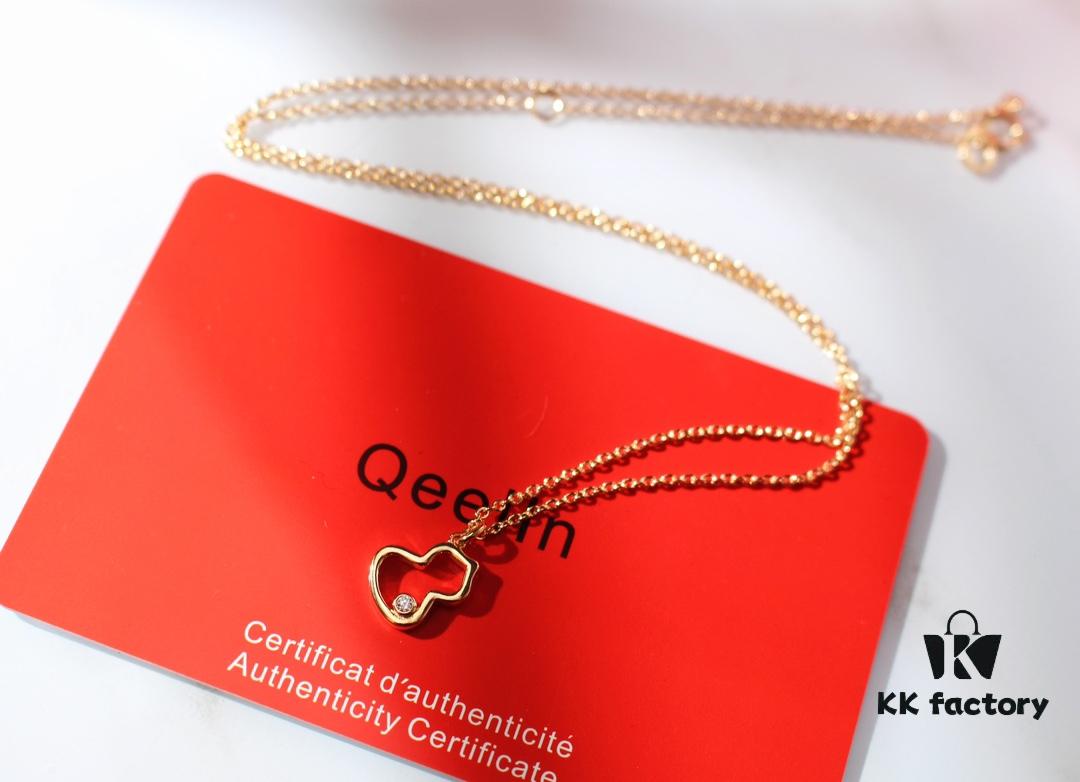 Qeelin WuLou Rose Gold Small Gourd 925 Sterling Silver 18K Gold Plated