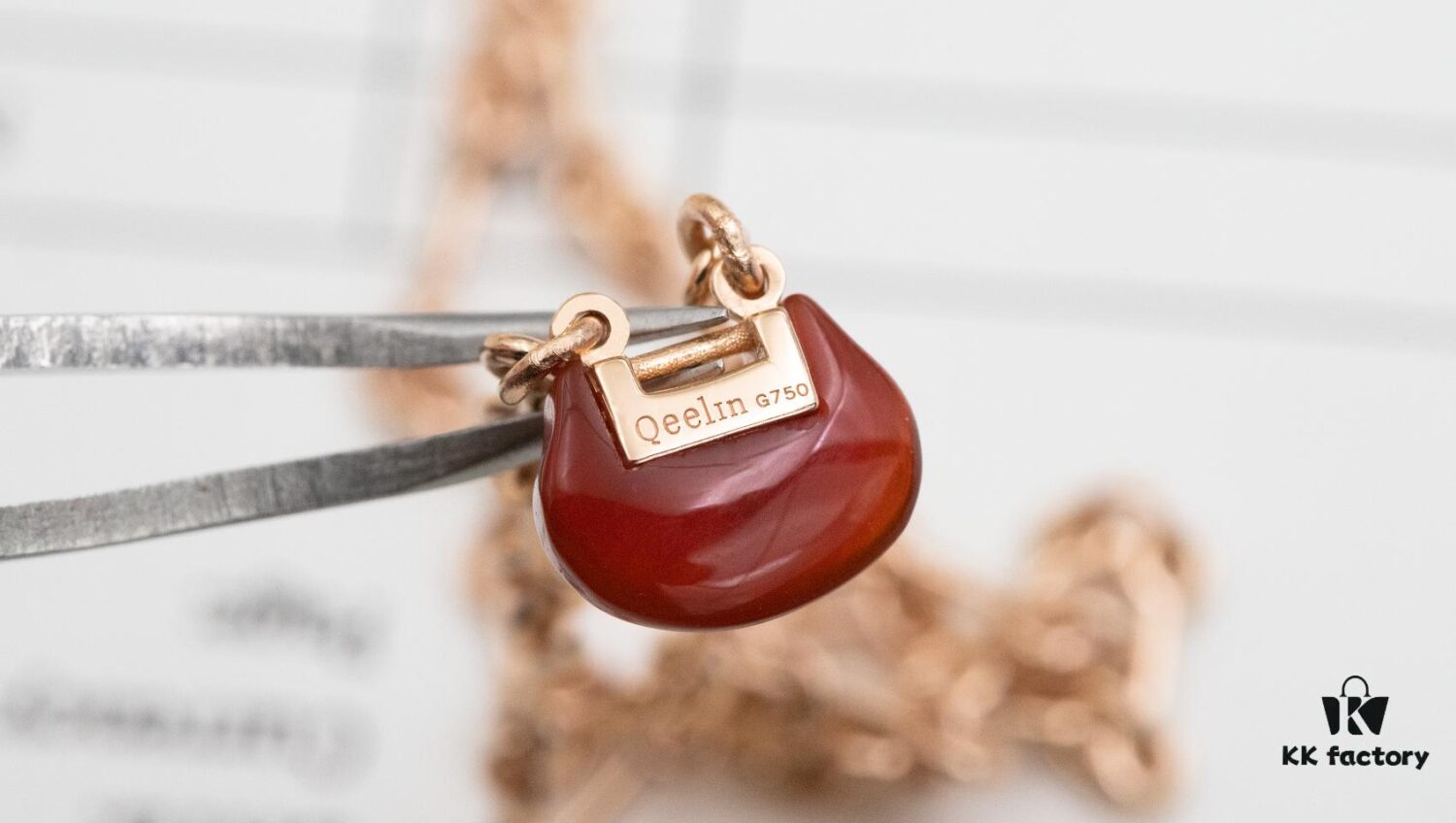 Qeelin Kirin Yu Yi Series Red Agate Necklace-Bracelet, Good Fortune Lock Design