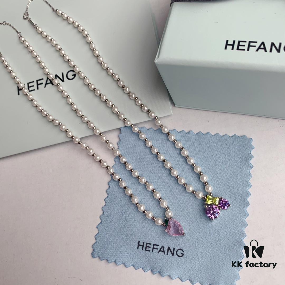 HEFANG Jewelry - Fruit Freedom Series - Juice Necklace - Grape Ice Necklace, Peach Ice Necklace